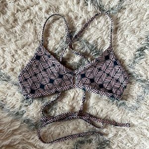 Jolyn Vent Tie Back Bikini Top Size M Geometric Print